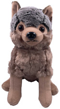 Wolf Plüschtier sitzend 33cm