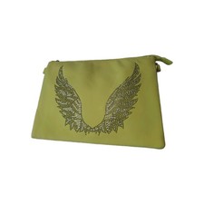 Handtasche  - Neongelb - Flügel  - Steine (R3B)