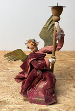 Angela Tripi Engel mit Kerzenhalter ca. 30 cm Handarbeit Italien Krippenfigur