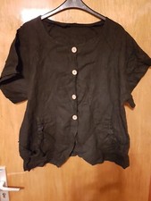 Puro Lino Bluse/Jacke Gr.L,schwarz 