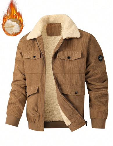 Herren cordjacke braun beige - herren, braun/beige