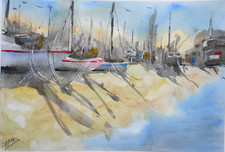 Original aquarell porto di - original,