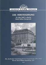 HEINRICH KÖHLER, Wiesbaden; 330. AUKTION 18. Mai 2007; Die „Kurfürsten“-Sammlung