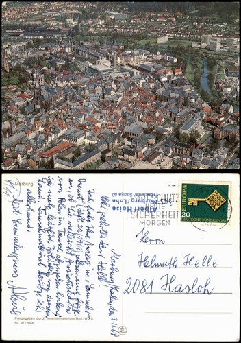 Ansichtskarte marburg der - an,