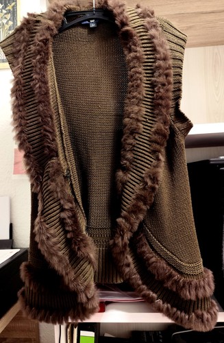 Strickweste braun m mit - braun,