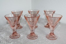 6 Art Deco Rosalin Glas Set Eisbecher Nachtisch Becher Pudding rosa 30er 40er