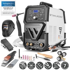 STAHLWERK Schweißgerät AC/DC WIG 200 Puls Pro – Inverter ARC/MMA/E-Hand Alu 200A