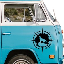 Wolf Kompass Aufkleber 30x30