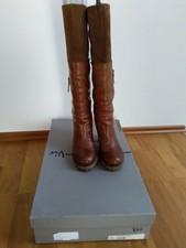 Vic Matie Stiefel Glattleder Wildleder Patchwork cognac Gr.37 4 Impressionen NWT