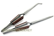 2 LOTKREUZPINZETTEN - Lotkreuzzangen gerade und gebogen, Nagelneu!