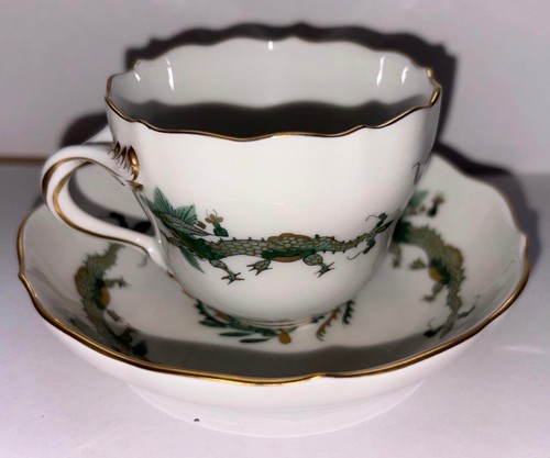 Meissen grüner drache tasse - drache,