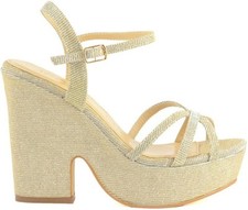 Roberta Martini Damen Sandalen High Heels Sommerschuhe, Gold, EUR 37
