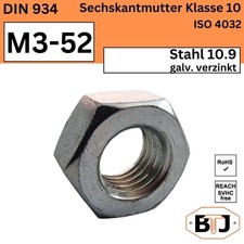 DIN934 Kl.10 Sechskantmutter