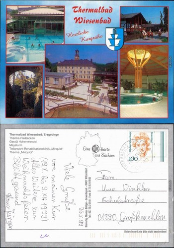Ansichtskarte wiesenbad - ansichtskarte,