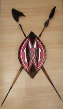 Original Afrikanisches Massai Schild und Speer Kenia Samburu