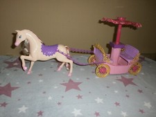 Barbie Pferd mit Kutsche - Traumkutsche  2010 mit Baldachin - Mattel -  