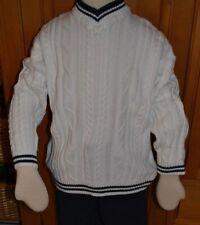 Caramasov  traumhafter Baumwollpullover weiß /dunkelblau 128
