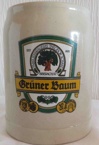 Bierkrug ton grüner - bierkrug,