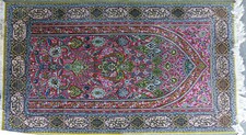 Feiner Perser Teppich Ghom Iran Korkwolle Blumenmuster 207 x 134 cm Top Zustand