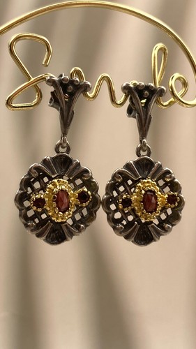 Vintage granatschmuck ohrringe - granatschmuck,