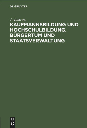 Jastrow kaufmannsbildung - j.,