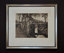 Große Radierung "Herbstabend"