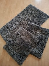 Badgarnitur Badematten 3er Set grau meliert groß