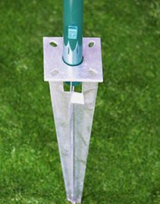 Einschlag Bodenhülse Kopfplatte Maschendrahtzaun Pfosten 34+38 mm Pfostenträger