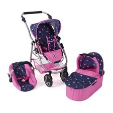 Bayer Chic 2000 Kombi Puppenwagen Emotion 2.0 Butterfly navy-pink NEU