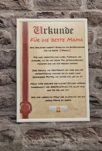 Urkunde eltern die - , mama