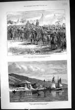 Alte 1877 Kriegsübung Türkisches Lager Schießübung Posthaus Donau F Viktorianisch