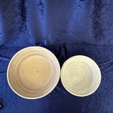 2x 1 Gärkörbchen aus Bäckereiauflösung, Brot rund  1 kg/2kg, aus Peddigrohr
