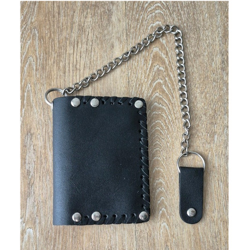 Schwarze leder geldbörse mit - schwarze, leder-geldbörse