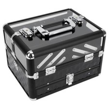 Multi-Box/ Nähkoffer/ Schmuckkasten/ Schminkkoffer (schwarz/ silber)