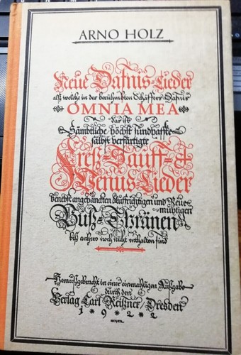 Arno holz neue dafnis lieder - arno,