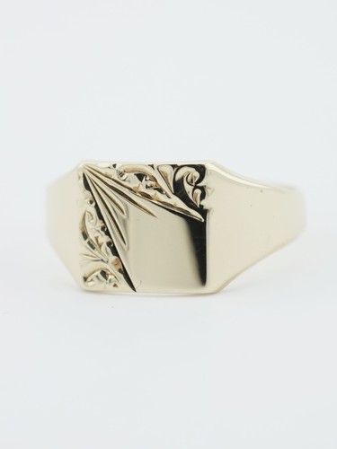 Gold quadrat siegelring - 9, kt