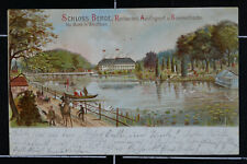 Litho Schloss Berge Buer Gelsenkirchen 1902 gelaufen Badehaus belebt Nachen