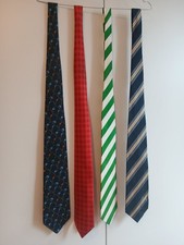 Krawatten Hermes, Tiffany, Ferré, Antonella Prada 4 Stück insgesamt gebraucht 