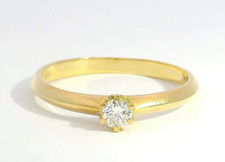 Brillant Ring aus 750er Gelbgold 18K mit 1 Brillanten ca. 0,1ct Ringgröße 52