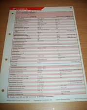 Inspektionsblatt / Service Daten Honda NS-1 - Modell AC 12 - ab Baujahr 1996