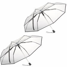 Carlo Milano 2er-Set Automatik-Taschenschirm mit transparentem Dach, Ø 100 cm