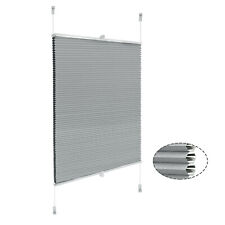 Wabenplissee ohne Bohren Thermo Rollo Waben Plissee Jalousie Faltrollo Grau