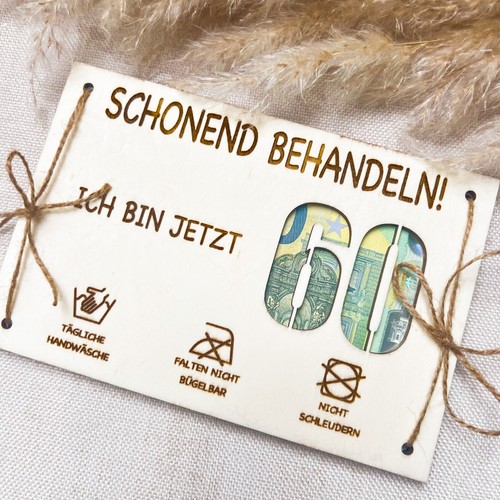 Geldgeschenk karte aus holz - karte,