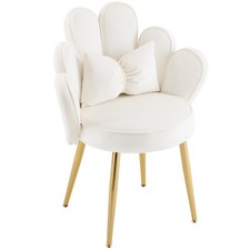 Esszimmerstuhl Weiß Samt