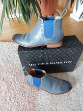 Damen Chelsea Boots Gr. 36 Melvin&hamilton Jeansblau Echtes Leder