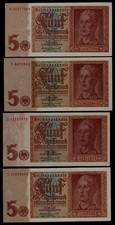 Lot Konvolut Banknoten 4x 5