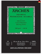 ARCHES Block Enc 23 x 31 12H Aquarelle 100% fein 300 g weiß