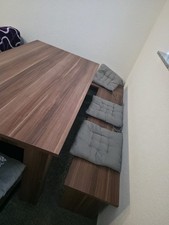 Essgruppe Holz 2 Bank Tisch Esszimmer / Wohnzimmer