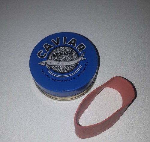 Leere neue kaviardose mit - leere,