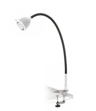 less'n'more Athene A-KL Klemmleuchte Flexarm Textil Anthrazit Kopf Weiß